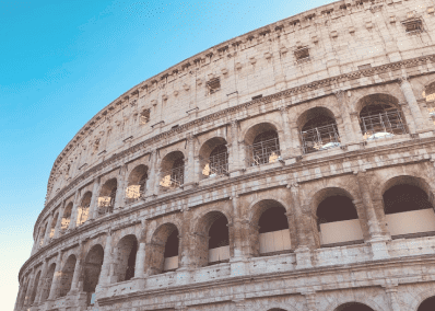 The image of the Roman Colosseum is the cover of Globalyceum's Western Civilization curriculum platform